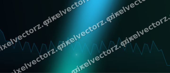 Glowing neon chart background in cyan and teal