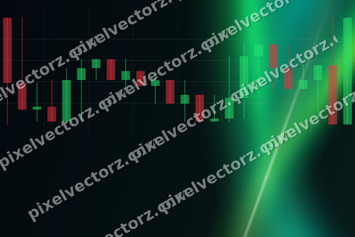 Glowing neon chart background in green and lime