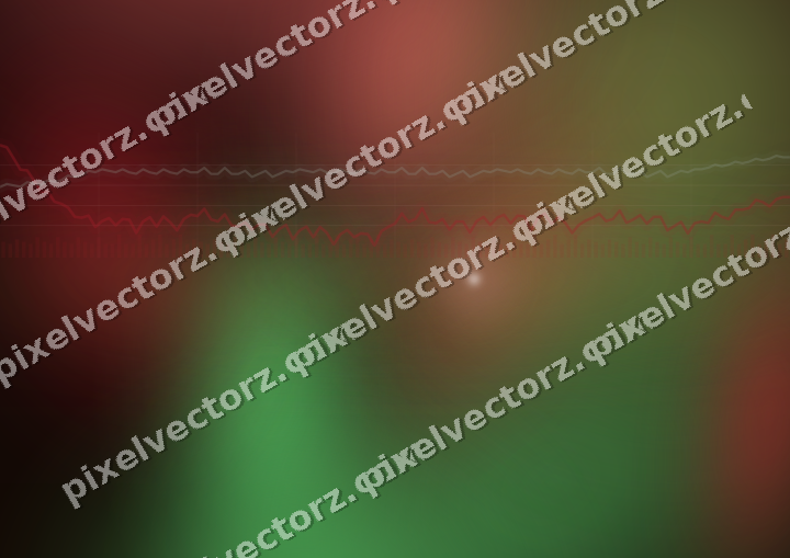 Glowing neon chart background in red and green