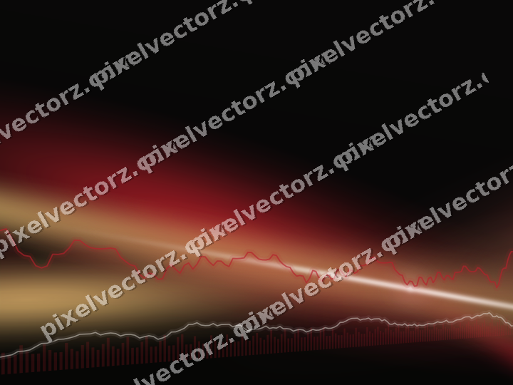 Glowing neon chart background in red and amber