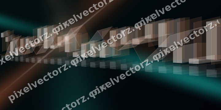 Glowing neon chart background in orange and teal