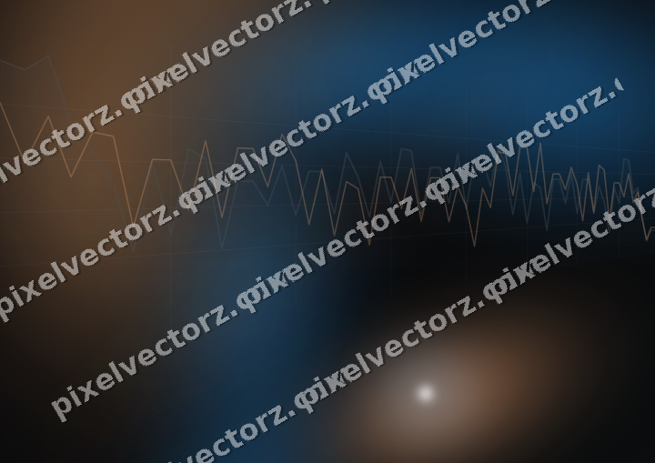 Glowing neon chart background in blue and orange
