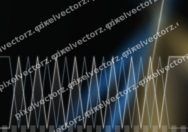 Glowing neon chart background in blue and amber