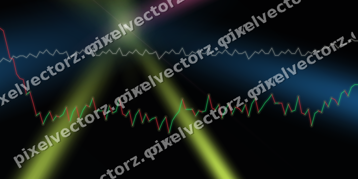 Glowing neon chart background in lime and amber