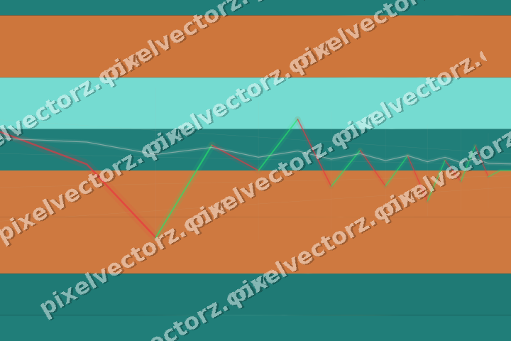 Glowing neon chart background in orange and teal