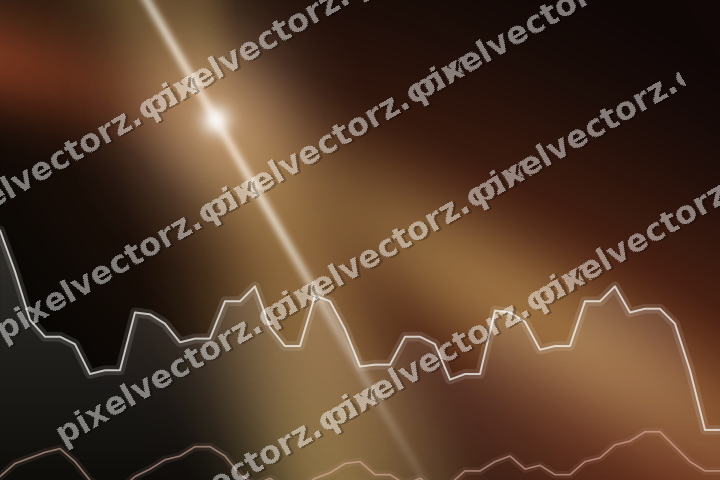 Glowing neon chart background in orange and amber