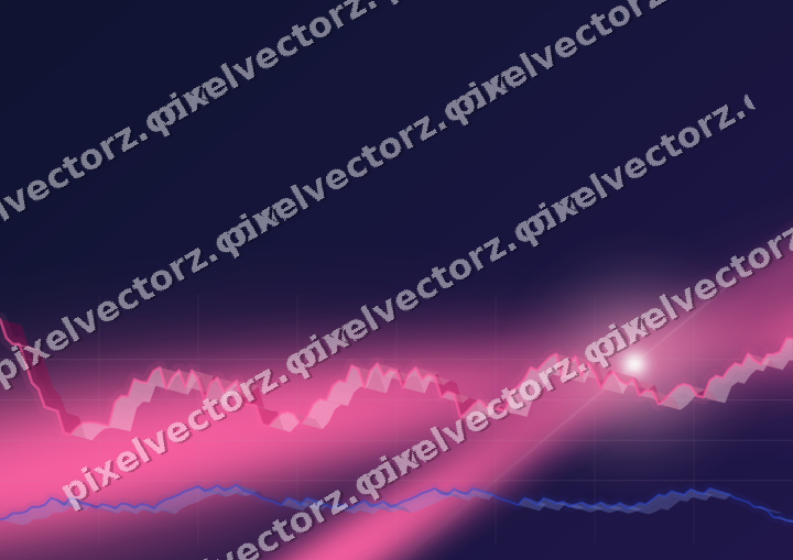 Glowing neon chart background in pink and blue