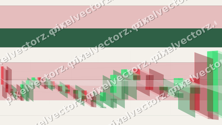 Glowing neon chart background in red and green