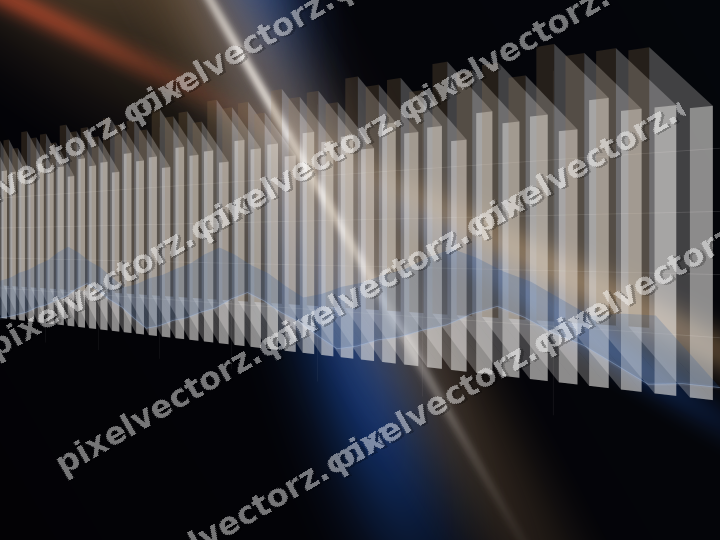 Glowing neon chart background in blue and red