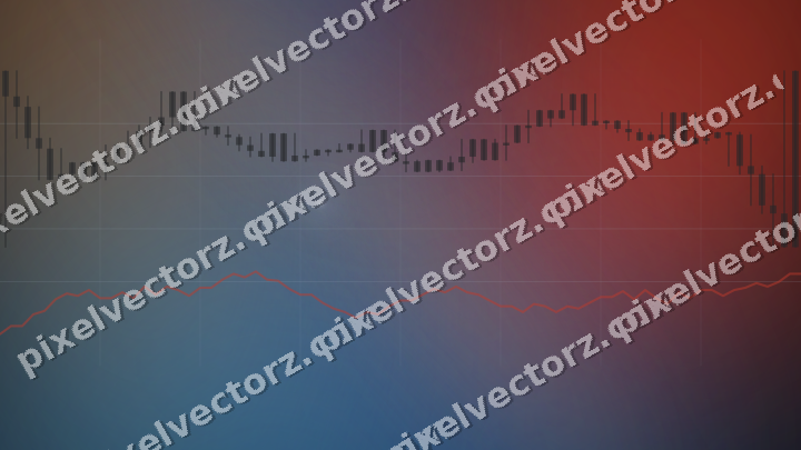Glowing neon chart background in blue and red