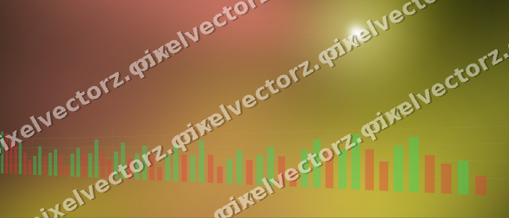 Glowing neon chart background in yellow and red