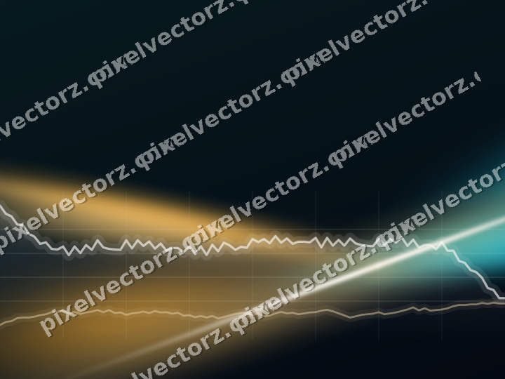 Glowing neon chart background in amber and teal