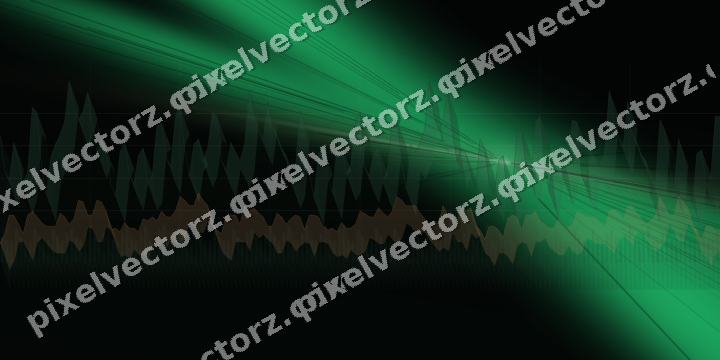 Glowing neon chart background in green and orange