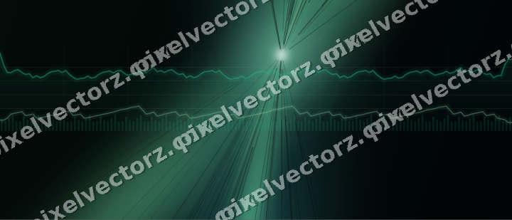 Glowing neon chart background in green and teal