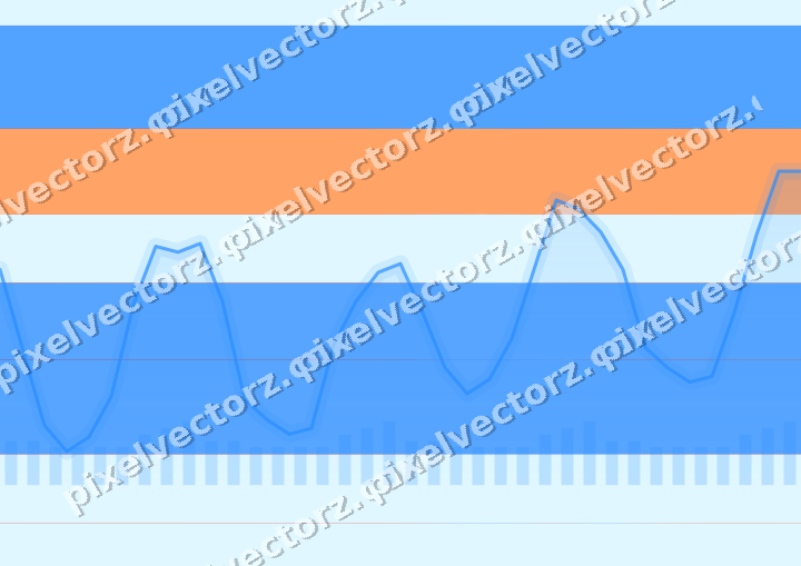 Glowing neon chart background in blue and red