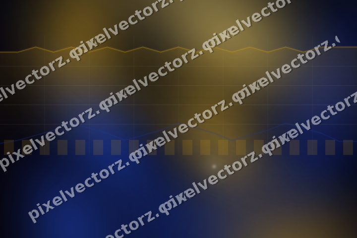 Glowing neon chart background in amber and blue