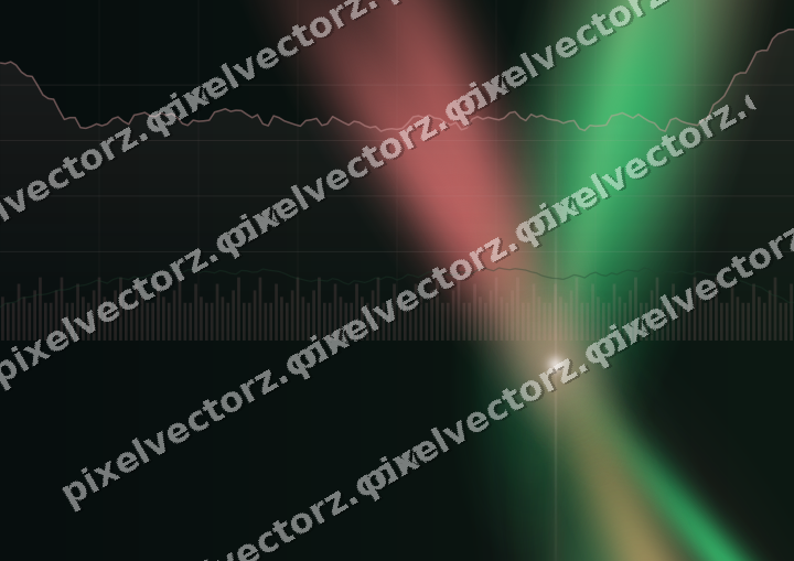 Glowing neon chart background in red and green