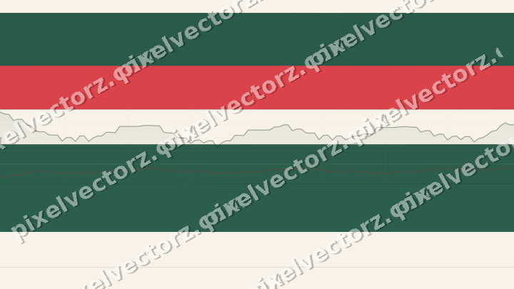 Glowing neon chart background in dark green and red