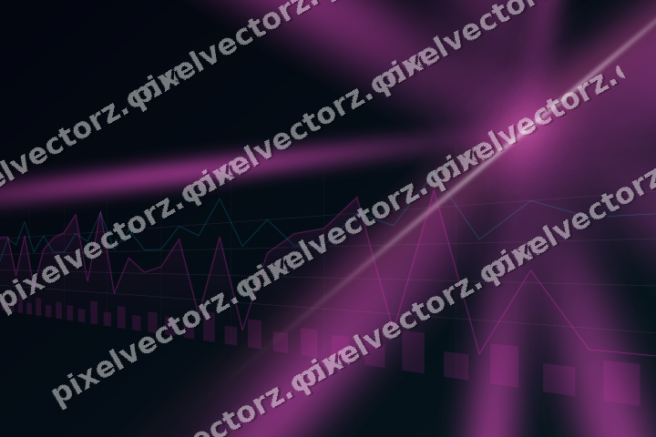 Glowing neon chart background in magenta and purple