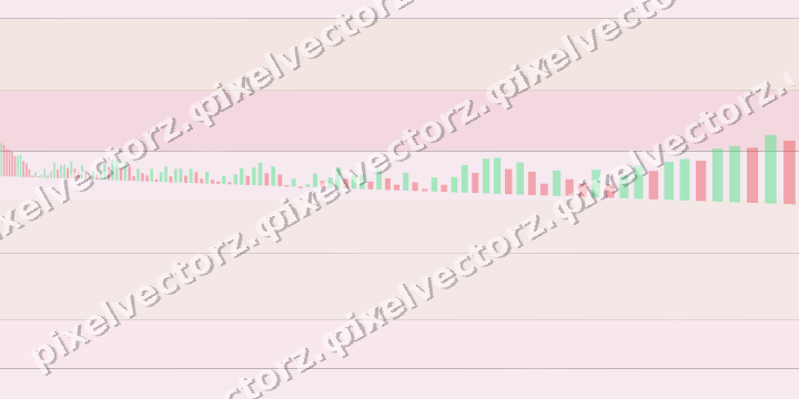 Glowing neon chart background in pink and red