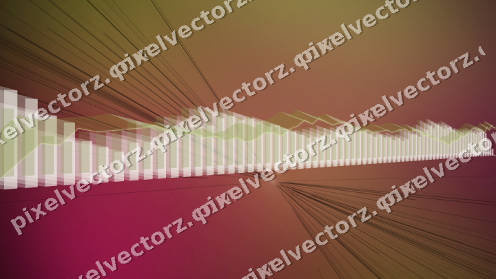 Glowing neon chart background in lime and pink