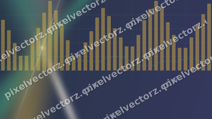 Glowing neon chart background in amber and green