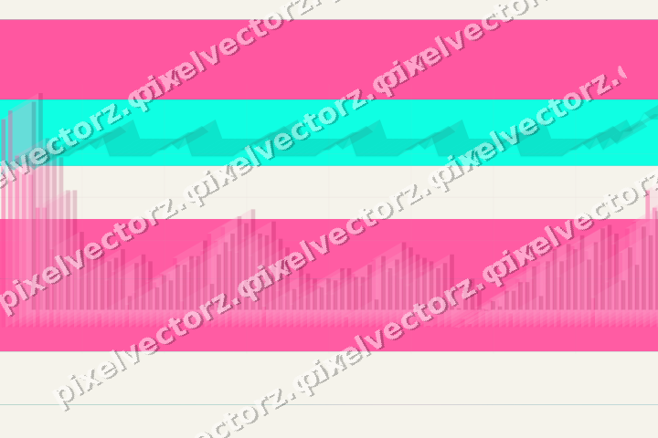 Glowing neon chart background in pink and orange