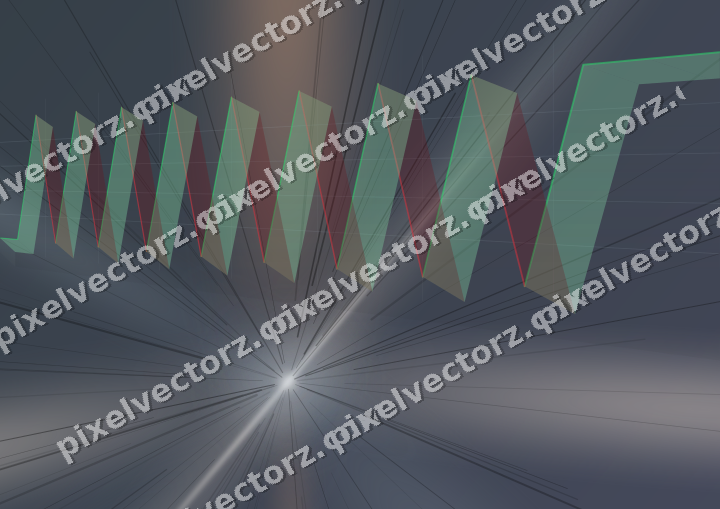 Glowing neon chart background in blue and orange