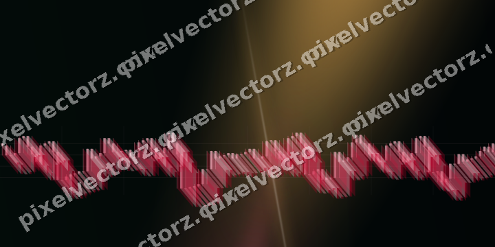 Glowing neon chart background in pink and amber