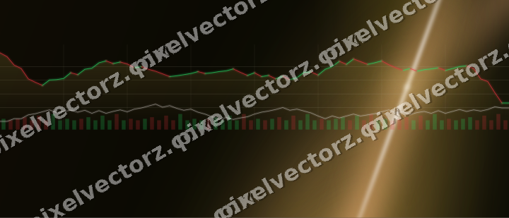 Glowing neon chart background in amber and orange