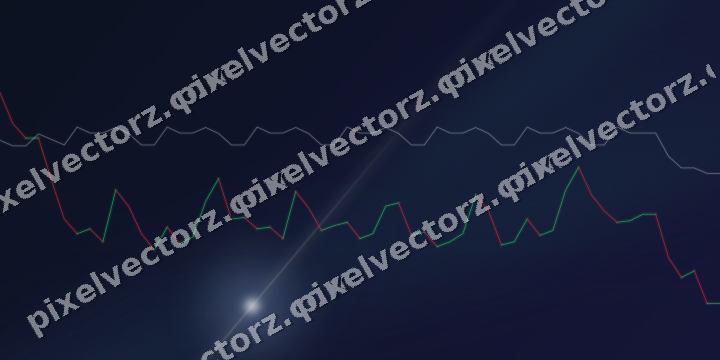 Glowing neon chart background in dark blue and amber