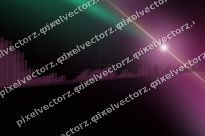 Glowing neon chart background in magenta and pink