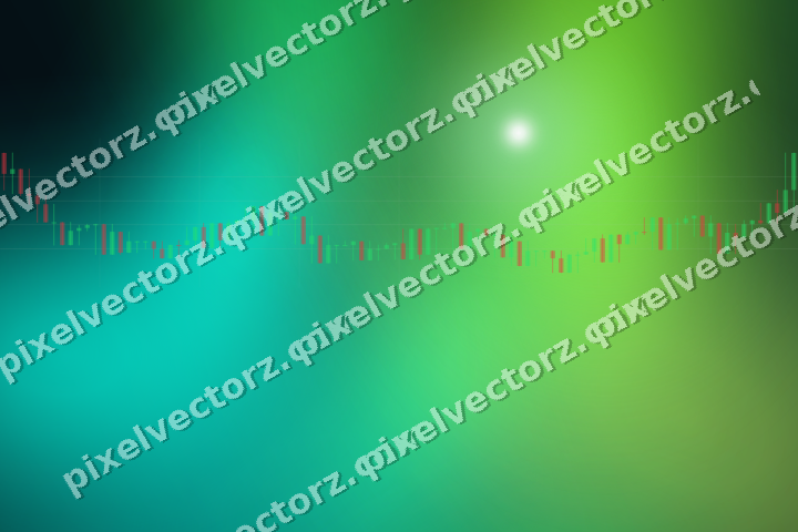 Glowing neon chart background in green and lime