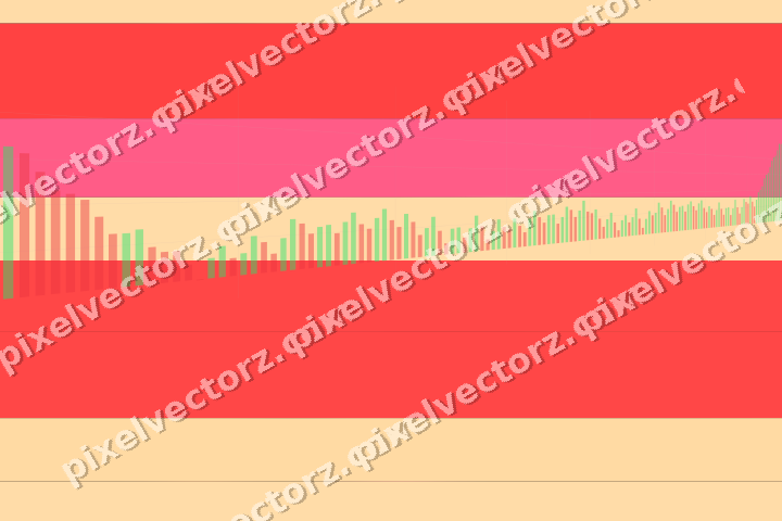 Glowing neon chart background in red and orange