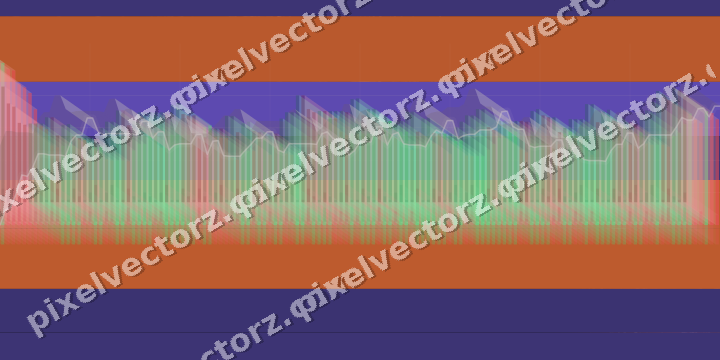 Glowing neon chart background in orange and blue