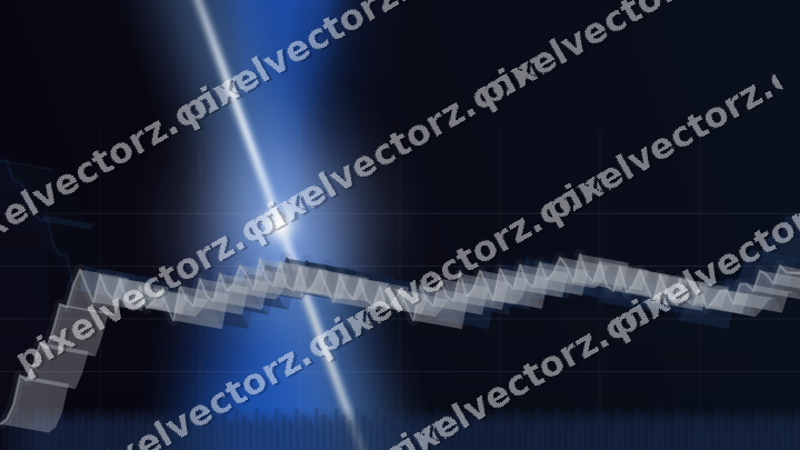 Glowing neon chart background in blue