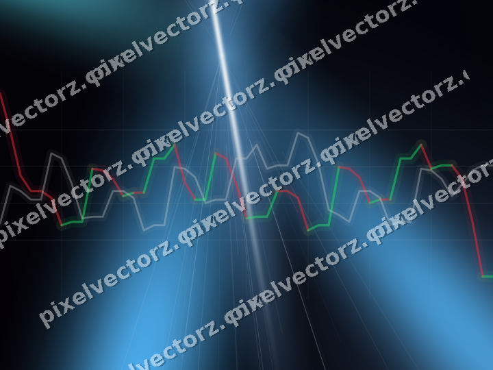 Glowing neon chart background in cyan and blue