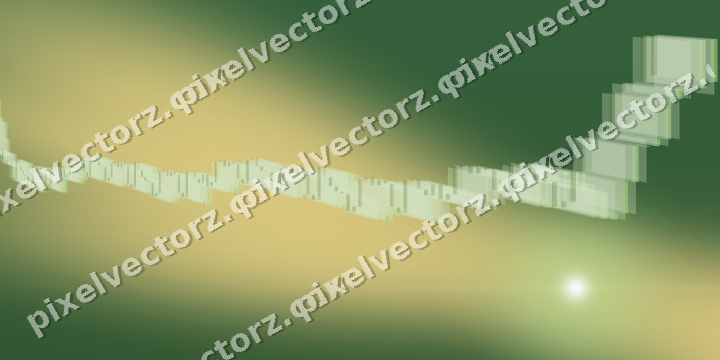 Glowing neon chart background in lime and yellow