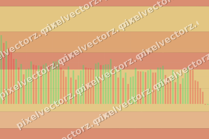 Glowing neon chart background in orange and amber