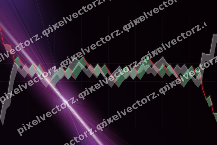 Glowing neon chart background in purple and blue