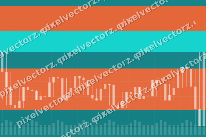 Glowing neon chart background in orange and teal