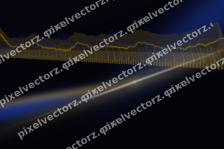 Glowing neon chart background in amber and blue