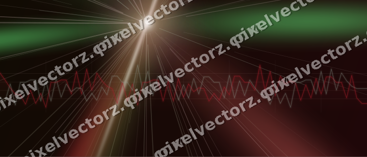 Glowing neon chart background in red and green