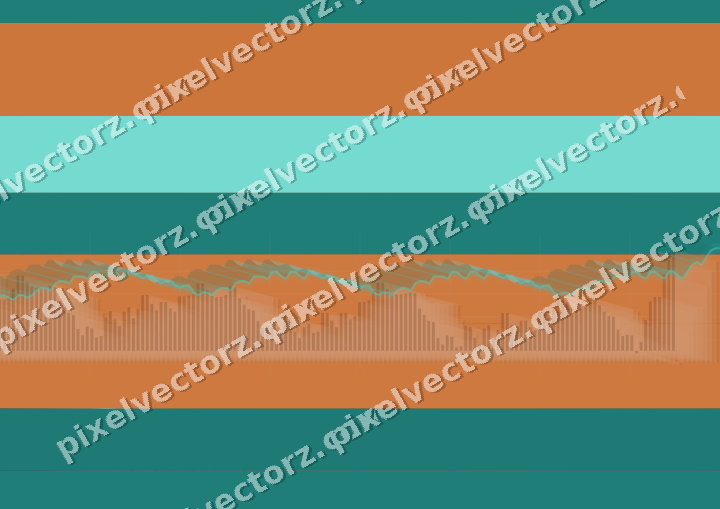 Glowing neon chart background in orange and teal