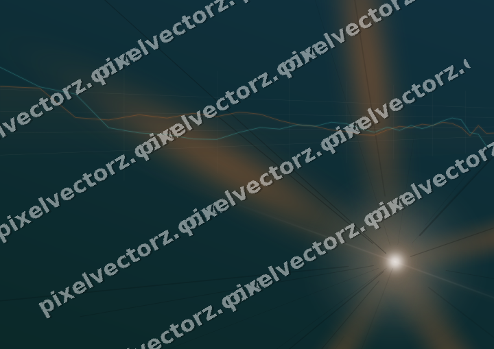 Glowing neon chart background in orange and teal