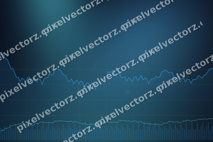 Glowing neon chart background in cyan and blue