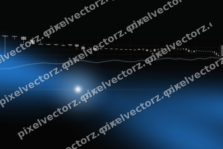 Glowing neon chart background in blue and yellow