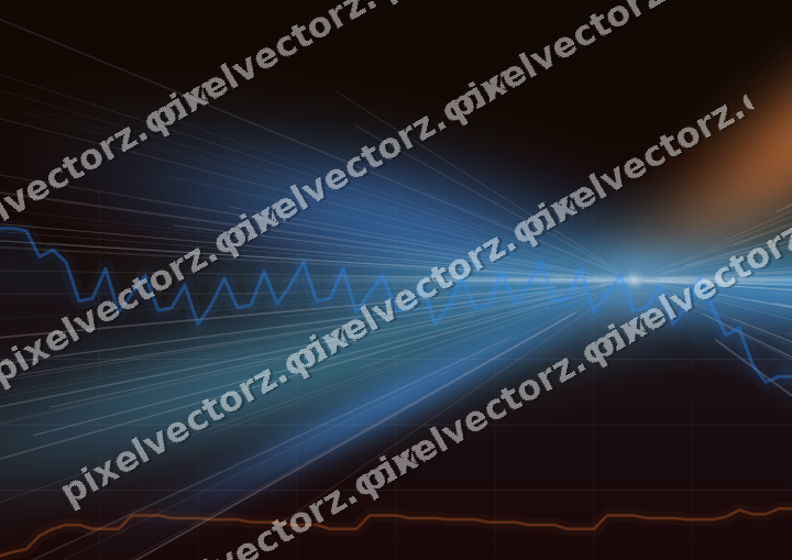 Glowing neon chart background in blue and red