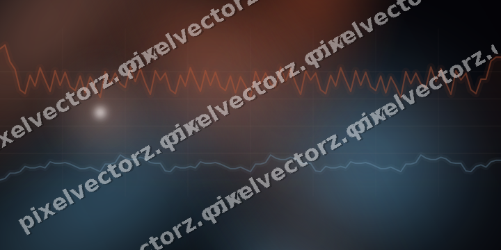 Glowing neon chart background in orange and cyan