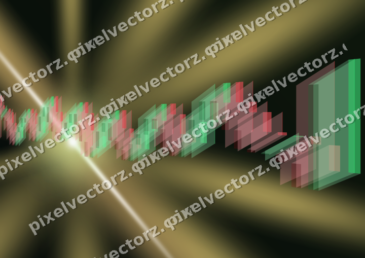 Glowing neon chart background in lime and yellow
